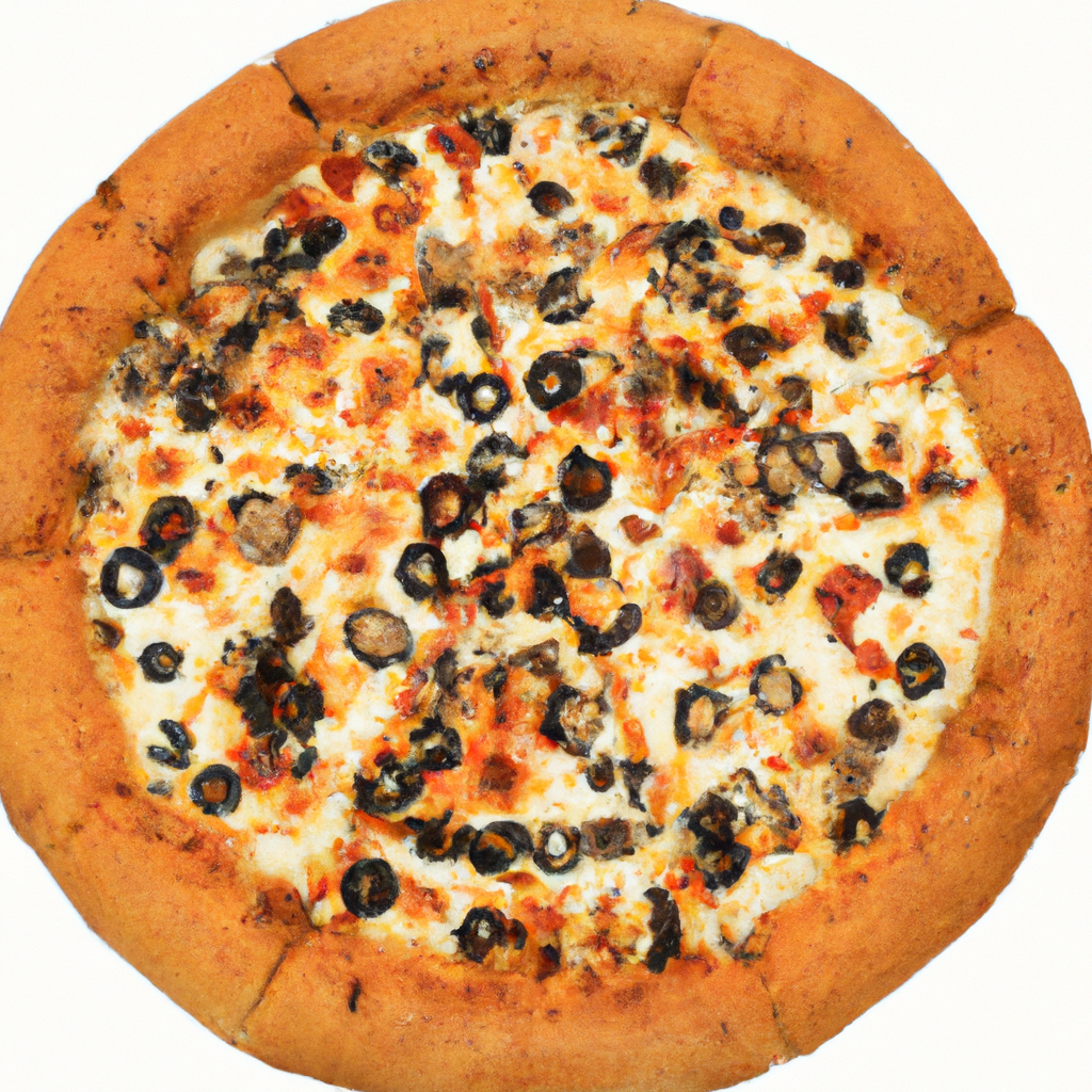 Minimalist white backdrop with a classic Margherita pizza